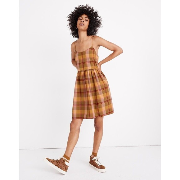 Madewell Dresses & Skirts - Womens Size M Madewell Plaid Babydoll Cami Dress NWOT